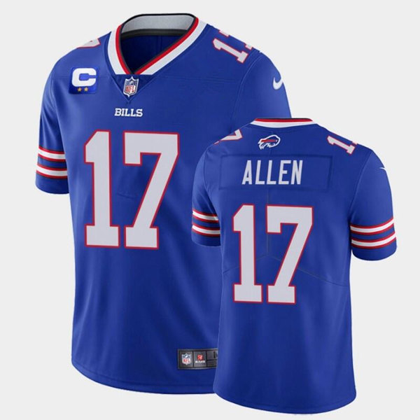 Men's Buffalo Bills #17 Josh Allen Royal With C Patch Limited Stitched Jersey Men's Buffalo Bills #17 Josh Allen Royal With C Patch Limited Stitched Jersey